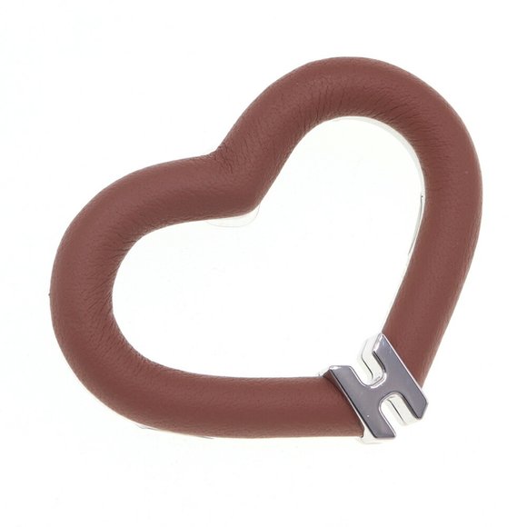 Hermes Jewelry - HERMES Brown Leather Brooch